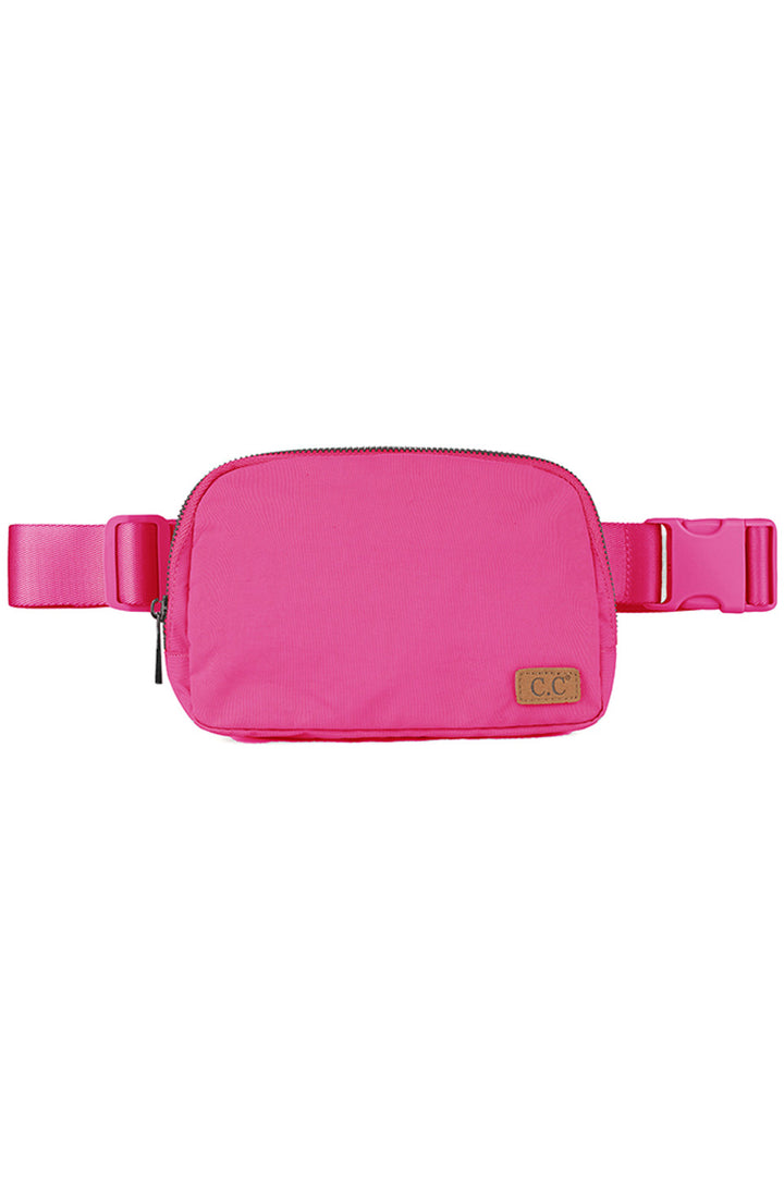 HotPink C.C. Waterproof Mini Fanny Belt Bag is the perfect accessory for any adventure. The waterproof material ensures your belongings stay dry, while the compact size and secure belt keep them close and safe. Ideal for outdoor activities or travelling, this bag is a must-have for any on-the-go individual.