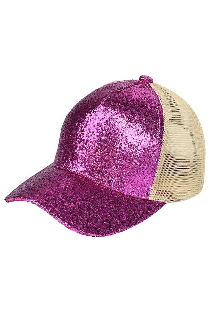 Hot Pink The C.C Glitter Trucker Cap is a stylish and functional accessory for any outdoor enthusiast. With its glitter design and breathable mesh panels, it offers both fashion and comfort. Made from high-quality materials, it is durable and perfect for everyday wear. Show off your sparkle and protect yourself from the sun with this must-have cap
