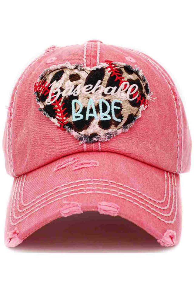 Hot Pink Bring sporty charm to your everyday look with the Baseball Babe vintage baseball cap, featuring a classic distressed finish and playful embroidered design. Comfortable and adjustable for all-day wear, this casual cap is perfect for game days, errands, or relaxed weekend outings.