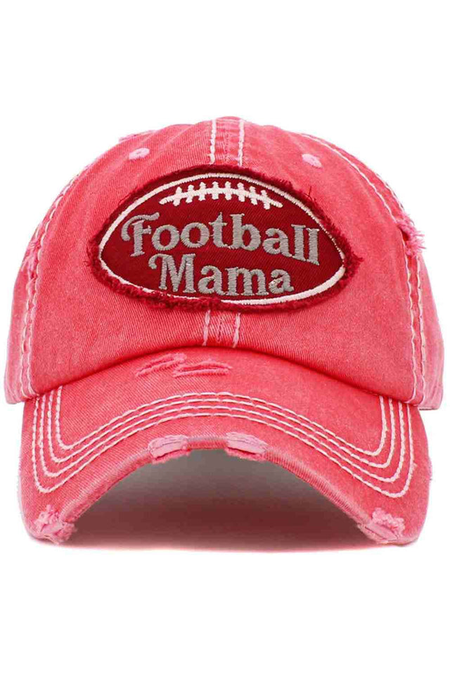 The FOOTBALL MAMA Washed Vintage Ball Cap features a sporty, proud slogan with a perfectly worn-in vintage finish for a relaxed, game-day ready look. Comfortable and easy to style, it’s perfect for cheering from the sidelines, everyday errands, and showing off your football mom pride.