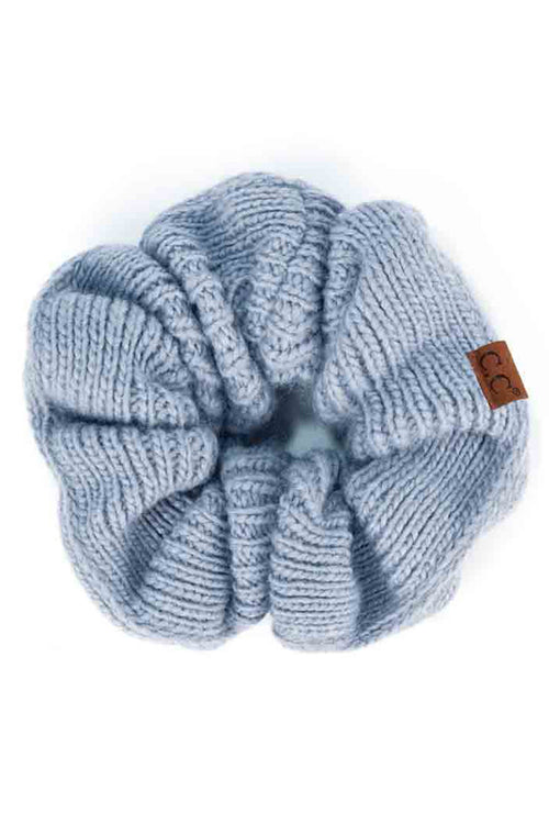 C.C Soft Knit Scrunchies - Ice Blue