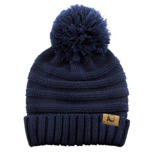 Indigo Cable Knit Ribbed Chunk Pom Pom Comfy Winter Beanie Hat. Before running out the door into the cool air, you’ll want to reach for this toasty beanie to keep you incredibly warm. Accessorize the fun way with this pom pom hat, it's the autumnal touch you need to finish your outfit in style. Awesome winter gift accessory!