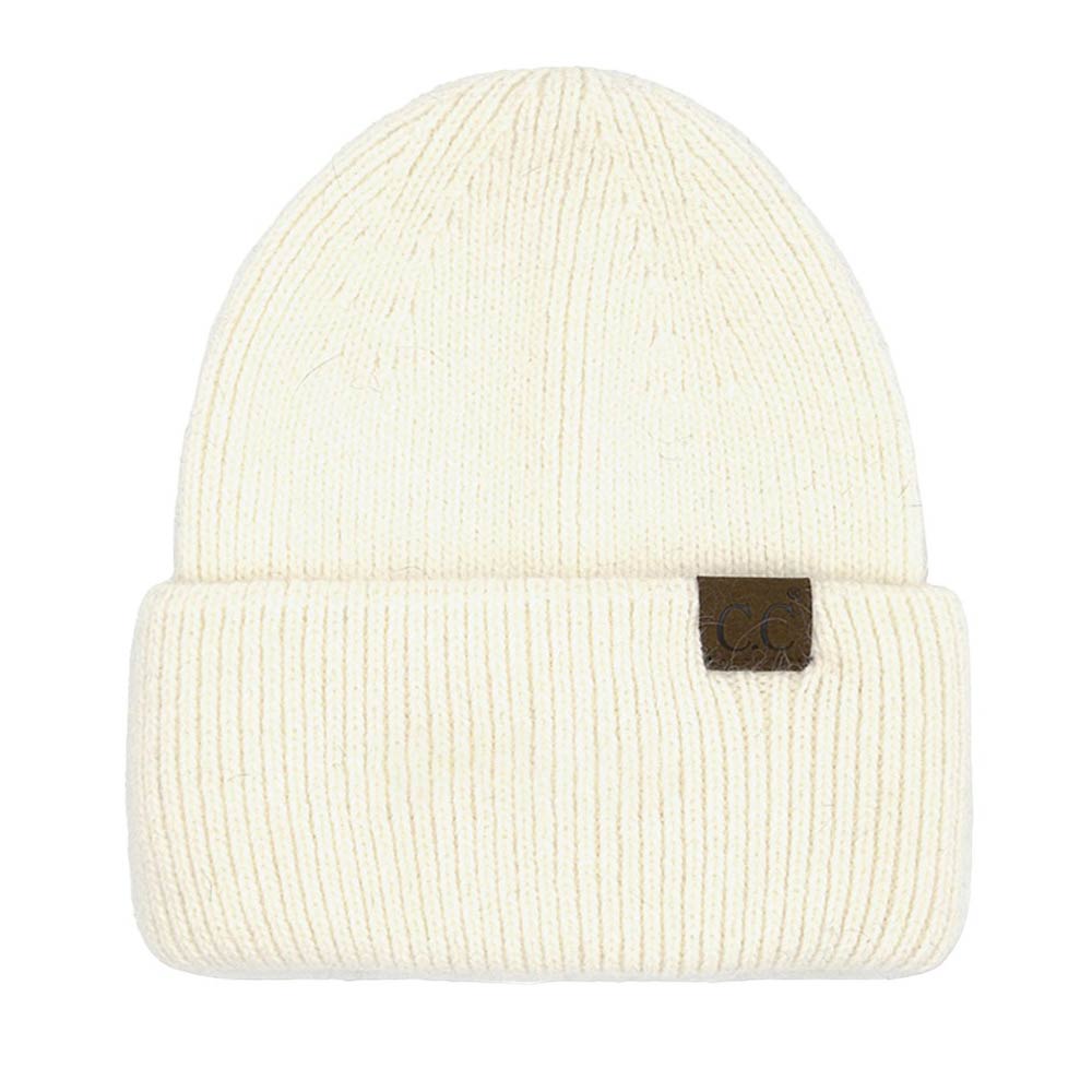 Ivory C.C Double Cuff Beanie Hat, Stay comfortable and stylish in any climate. This classic beanie hat is made with acrylic yarn for premium softness and warmth. The double cuff design ensures a secure, adjustable fit that keeps your head and ears warm while remaining stylish. Perfect for outdoor activities. Color: Black, Iv…