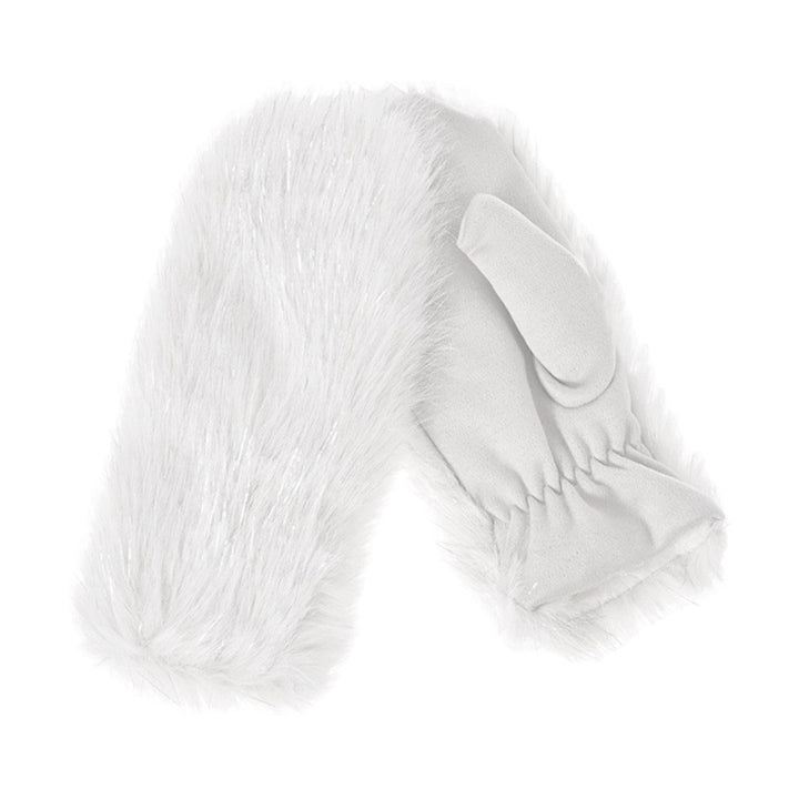 Ivory-Faux Fuzzy Fur Mitten Gloves offer warmth and style in one. Made with soft, faux fur material, they are perfect for keeping your hands cozy during the colder months. With their unique mitten design, they provide added protection and functionality. Stay fashion-forward and comfortable with these must-have gloves. 