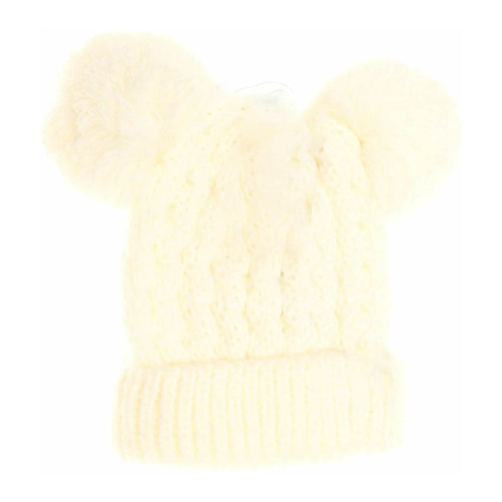 Ivory Kids Solid Double Pom CC Beanies are expertly designed to provide exceptional warmth and comfort. Featuring a double-layered knit construction, these beanies ensure enhanced insulation for chilly days. Their solid-color design, paired with double pom accents, offers a stylish yet playful look, ideal for active children. Made from soft, durable materials, they fit snugly without sacrificing comfort, making them a reliable choice for everyday wear during colder seasons.