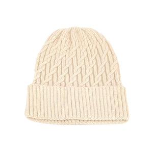 Ivory Solid Braided Knit Beanie Hat, wear this beautiful beanie hat with any ensemble for the perfect finish before running out the door into the cool air. An awesome winter gift accessory and the perfect gift item for Birthdays, Christmas, Stocking stuffers, Secret Santa, holidays, anniversaries, etc. Stay warm & trendy!