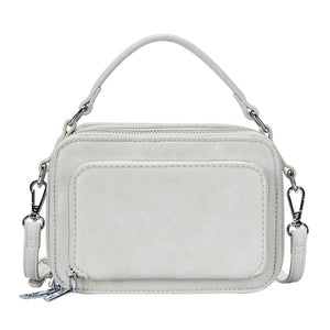 Ivory Solid Faux Leather Rectangle Tote Crossbody Bag, is made of durable faux leather, offering long-lasting strength and comfortable fit. It features a wide interior to keep your things organized. With adjustable shoulder straps, it is a great option for carrying all day. A thoughtful gift for loved ones on any special day