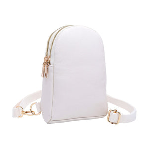 Ivory Solid Faux Leather Sling Bag, is the perfect combination of style and convenience. Crafted from durable faux leather, it can withstand daily wear and tear and its adjustable shoulder strap ensures a comfortable fit. Perfect Birthday Gift, Anniversary Gift, Mother's Day Gift, Graduation Gift, Valentine's Day Gift.
