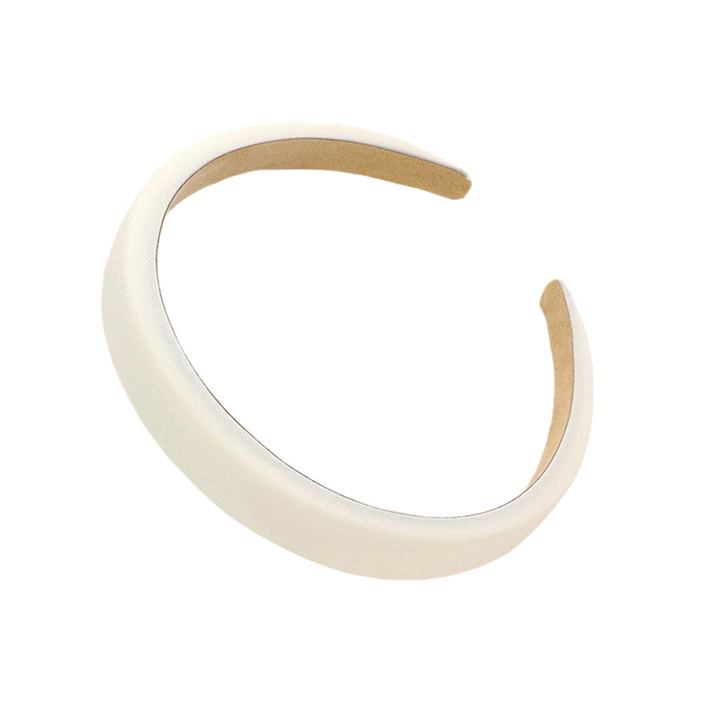 Ivory Solid Padded Headband, create a natural & beautiful look while perfectly matching your color with the easy-to-use solid headband. Push your hair back and spice up any plain outfit with this headband! 