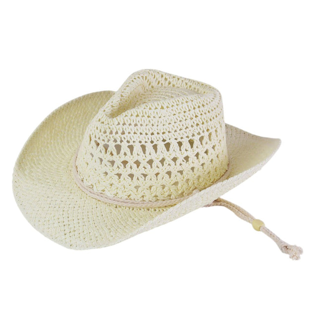 Ivory Straw Cowboy Cowgirl Handmade Hat With Chin Strap comes with a chin strap for secure wear. Expertly crafted, this hat offers both style and functionality. Keep the hat secure while you're out on the range or add a touch of western charm to any outfit.