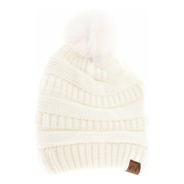 Ivory Super Soft Matching Fur Pom C.C Beanie combines luxurious softness with practical warmth. Made from premium materials, this beanie ensures a snug fit that keeps you comfortable in chilly conditions. Featuring a coordinating fur pom, it offers a stylish accent that complements any winter outfit. Ideal for those seeking both function and fashion, this beanie delivers lasting comfort without compromising on elegance. 