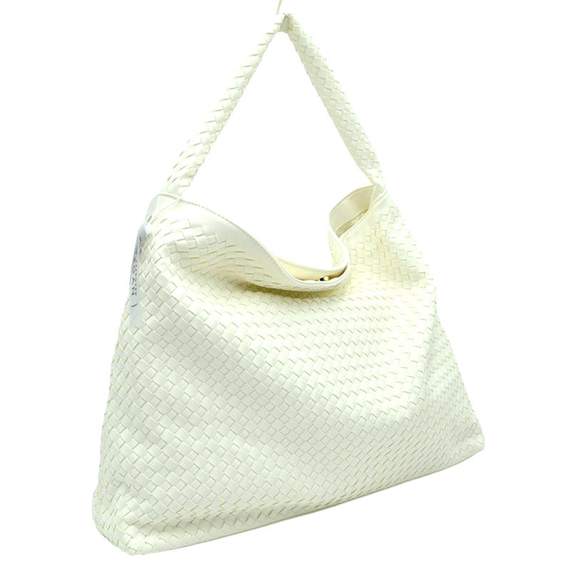 Ivory Top Handle Woven Patterned Tote Bag, is a stylish and comfortable way to carry all your daily necessities. Featuring top handles, it's perfect for carrying over the shoulder, and its woven design ensures that it stands out from other handbags.