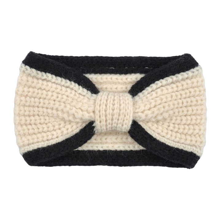 Ivory Two Tone Knit Bow Earmuff Headband, This will shield your ears from cold winter weather ensuring all-day comfort. An awesome winter gift accessory and the perfect gift item for Birthdays, Christmas, Stocking stuffers, Secret Santa, holidays, anniversaries, Valentine's Day, etc. Stay warm & trendy!