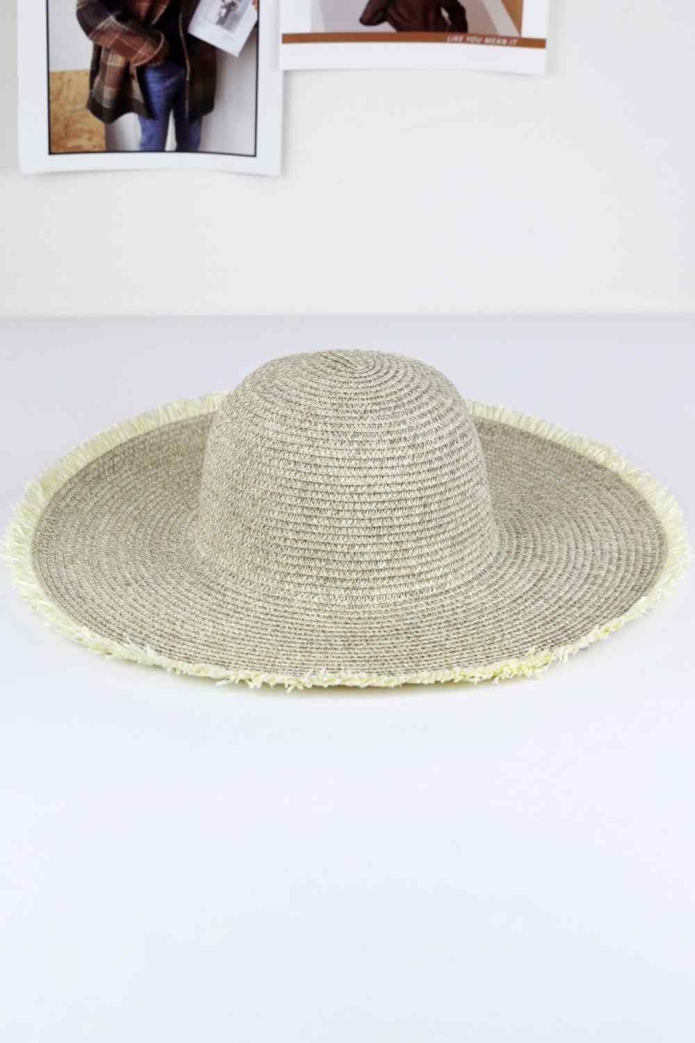 White Frayed Straw Floppy Hat MH0216-WH-2_3024x.jpg?v=1737539129 main image 3