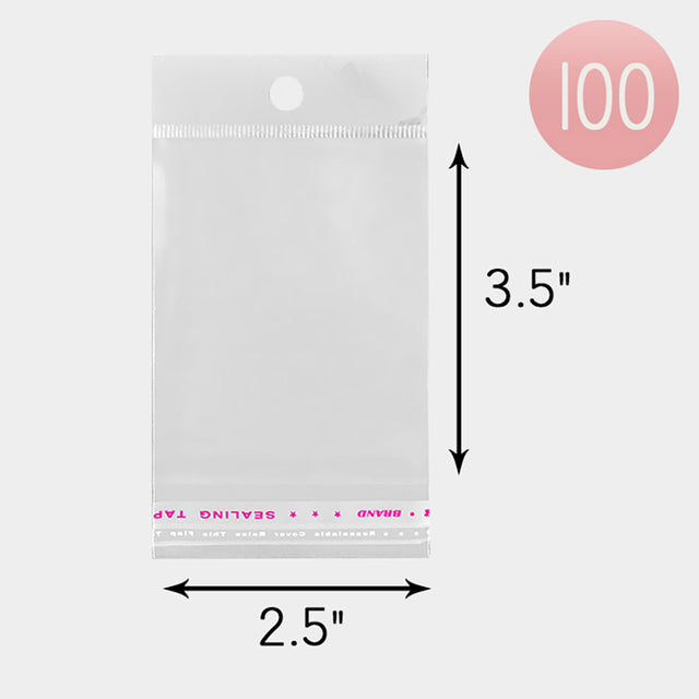 Madeline Love Clear 100PCS - 2.5" X 3.5" Clear plastic jewelry bags
