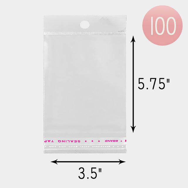Madeline Love Clear 100PCS - 3.5" X 5.75" Clear Plastic Jewelry Bags