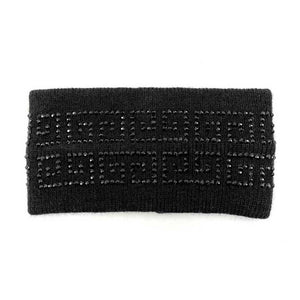 Jet Black Bling Greek Patterned Earmuff Headband, is a fashionable and functional accessory. Crafted from luxe materials, it features a classic Greek pattern for sophisticated style. The earmuffs provide superior insulation and are adjustable, providing a comfortable fit. Enjoy your winter runs and keep your ears warm in style.