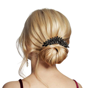 Jet Black Marquise Stone Cluster Hair Comb, this sophisticated hair comb features an elegant marquise and small round stones clustered together to create a timeless accessory. The beautifully crafted design hair comb adds a gorgeous glow to any special outfit. These are Perfect Anniversary Gifts, and any special occasion.