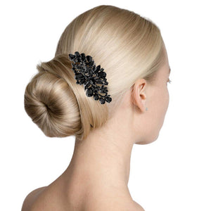 Jet Black Multi Stone Embellished Hair Comb, this beautiful hair comb brings a sparkle to your look while the intricate pattern adds luxury and elegance. The beautifully crafted design hair comb adds a gorgeous glow to any special outfit. These are Perfect Anniversary Gifts, and also ideal for any special occasion.