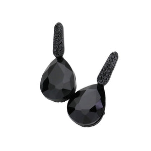 Jet Black Teardrop Stone Evening Earrings, Experience elegance and sophistication with our Evening Earrings. Made with expertly crafted teardrop stones, these earrings add a touch of glamour to any evening outfit. Perfect for special occasions or formal events, these earrings are a must-have for any fashion-forward individual.