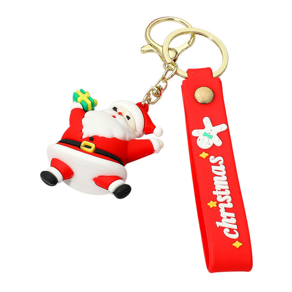 Red Christmas Message Strap Santa Keychain Bag Charm