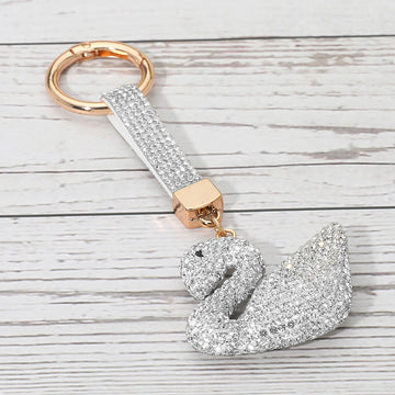 Madeline Love Clear Bling Studded Swan Keychain Bag Charm - Bags & Wallets