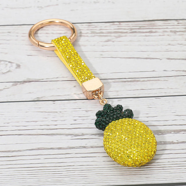 Madeline Love Yellow Bling Studded Pineapple Keychain Bag Charm - Bags & Wallets