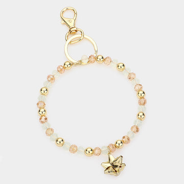 Madeline Love Clear Faceted Beaded Christmas Gift Bow Keychain / Bracelet - Bracelets
