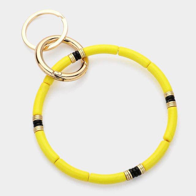 Madeline Love Worn Gold, Yellow Resin Bangle Keychain / Bracelet - Bracelets