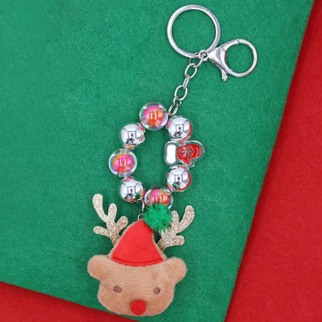 Multi Rudolph Plush Doll Charm Christmas Keychain