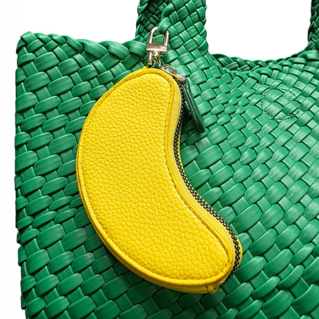 Madeline Love Yellow Faux Leather Banana Keychain / Bag Charm / Coin Purse - Bags & Wallets