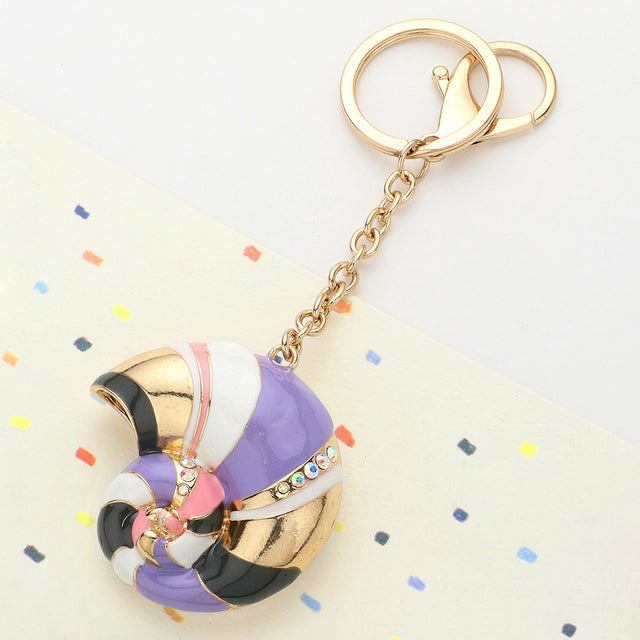 Madeline Love Gold, Multi Enamel Snail Keychain - Hair Accessories