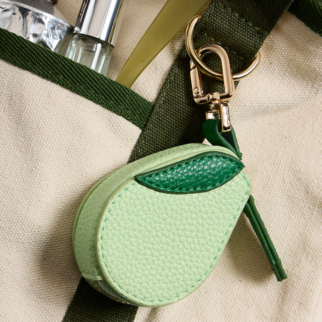 Madeline Love Green Genuine Leather Avocado Coin Purse Keychain Bag Charm - Bags & Wallets