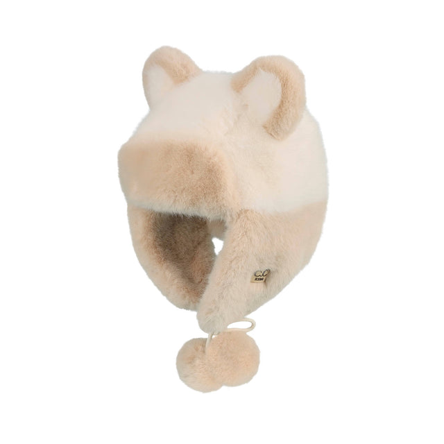 C.C Faux Fur Trapper Hat - Beige - Kid’S Beanies