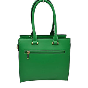Kelly Green Faux Leather Top Handle Cassette Tote Bag, is the perfect accessory for any occasion. Crafted with durable faux leather material, it is strong and reliable. It features a top handle for easy carrying and a cassette shape to aid in keeping the bag lightweight and stylish. Perfect for everyday use or as a lovely gift.