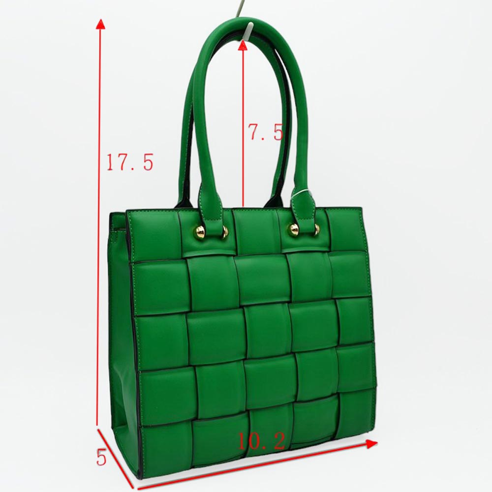 Kelly Green Faux Leather Top Handle Cassette Tote Bag, is the perfect accessory for any occasion. Crafted with durable faux leather material, it is strong and reliable. It features a top handle for easy carrying and a cassette shape to aid in keeping the bag lightweight and stylish. Perfect for everyday use or as a lovely gift.