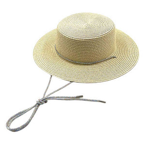 Khaki Bling Chin Tie Straw Sun Hat! Introducing the perfect accessory for your sunny adventures. With its stylish bling detail and functional chin tie, this hat will keep you looking effortlessly chic while protecting you from the sun. Don't let the heat bother you, just tie the chin tie and enjoy the day.