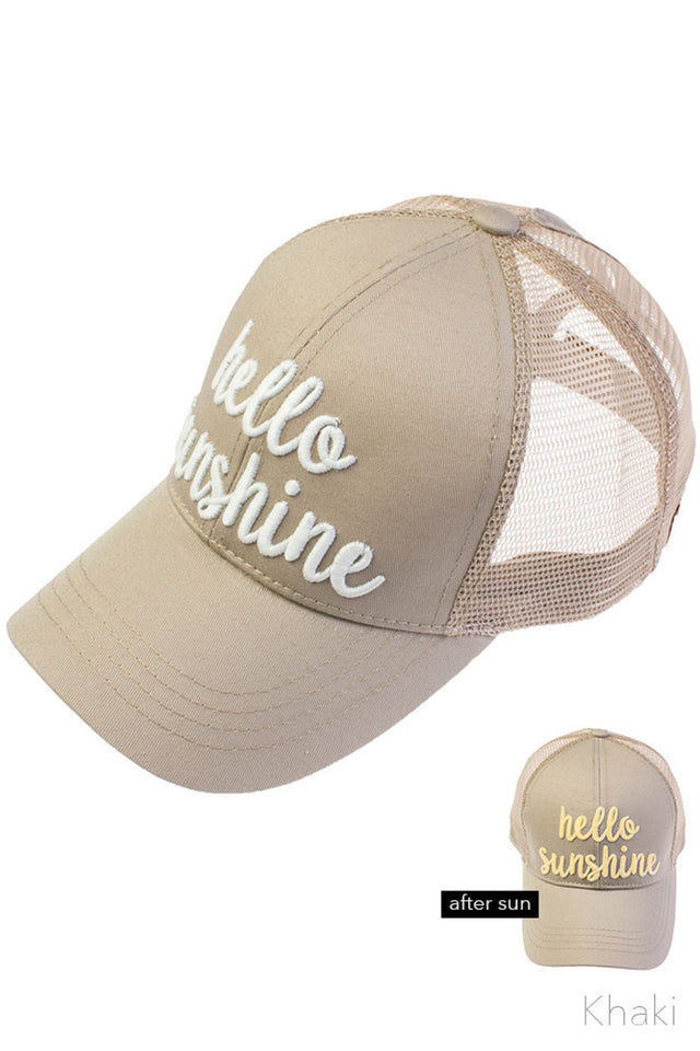 Khaki C.C PONY CAP is designed with stylish comfort in mind. Made with soft and durable materials, it features a ponytail opening for easy wear and a trendy look. Perfect for any outdoor activity, stay protected from the sun while looking fashionable.