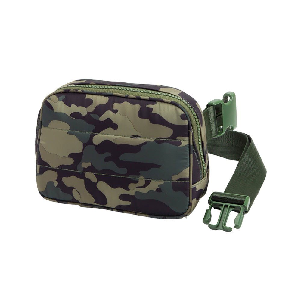 Khaki Puffer Rectangle Sling Bag Fanny Bag Belt Bag, this stylish is bag made from durable material to ensure maximum protection and comfort. It features a fashionable design with adjustable straps, and secure buckle closure ensuring your valuables are safe and secure. The perfect accessory for any occasion, shopping, etc.