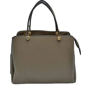 Khaki Textured Faux Leather Top Handle Tote Bag, is designed with state-of-the-art faux leather. It features a textured design and a comfortable top handle for easy carrying. Its spacious interior allows you to carry your everyday necessities in style. Perfect for any occasion or everyday use making it a great gift choice.
