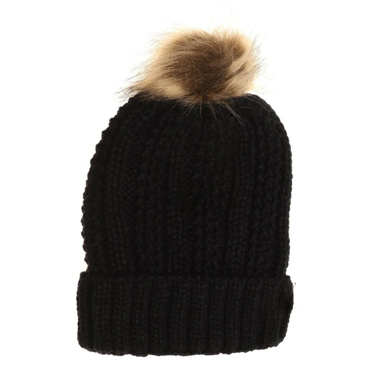 Black Kids Fuzzy Lined Fur Pom CC Beanie offers superior warmth and comfort with its soft, fuzzy lining designed specifically for children. Its durable construction ensures long-lasting wear, while the stylish fur pom adds a fashionable accent. Ideal for cold weather, this beanie provides expert-level protection and cozy insulation, making it a practical and trendy accessory for your child’s winter wardrobe.