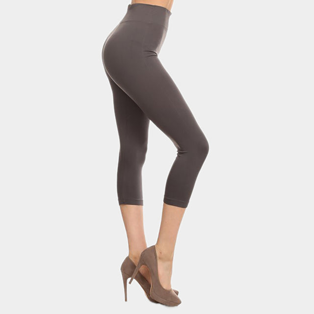 Madeline Love Charcoal Solid High Waist Leggings - Apparel