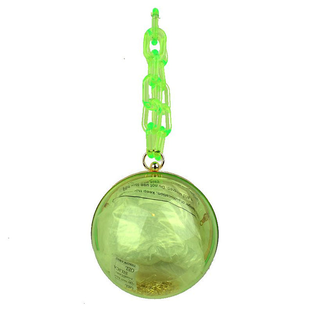 Orb Acrylic Sphere Bag - Green - Evening Bags