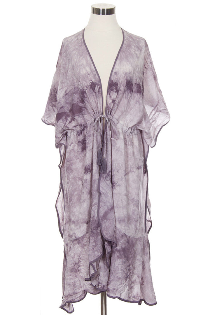 Light Grey  C.C. Tie Dye Beach Coverup is perfect for your next beach day. Made with high-quality material, it offers both comfort and style. The vibrant tie-dye design adds a fun touch to your beach outfit, while the lightweight fabric allows for easy movement. Stay cool and fashionable with this must-have beach coverup.