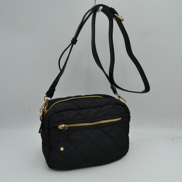 Lightweight Padded Shoulder Purse | Water-Resistant Crossbody Travel Bag - Black - Crossbody Bags