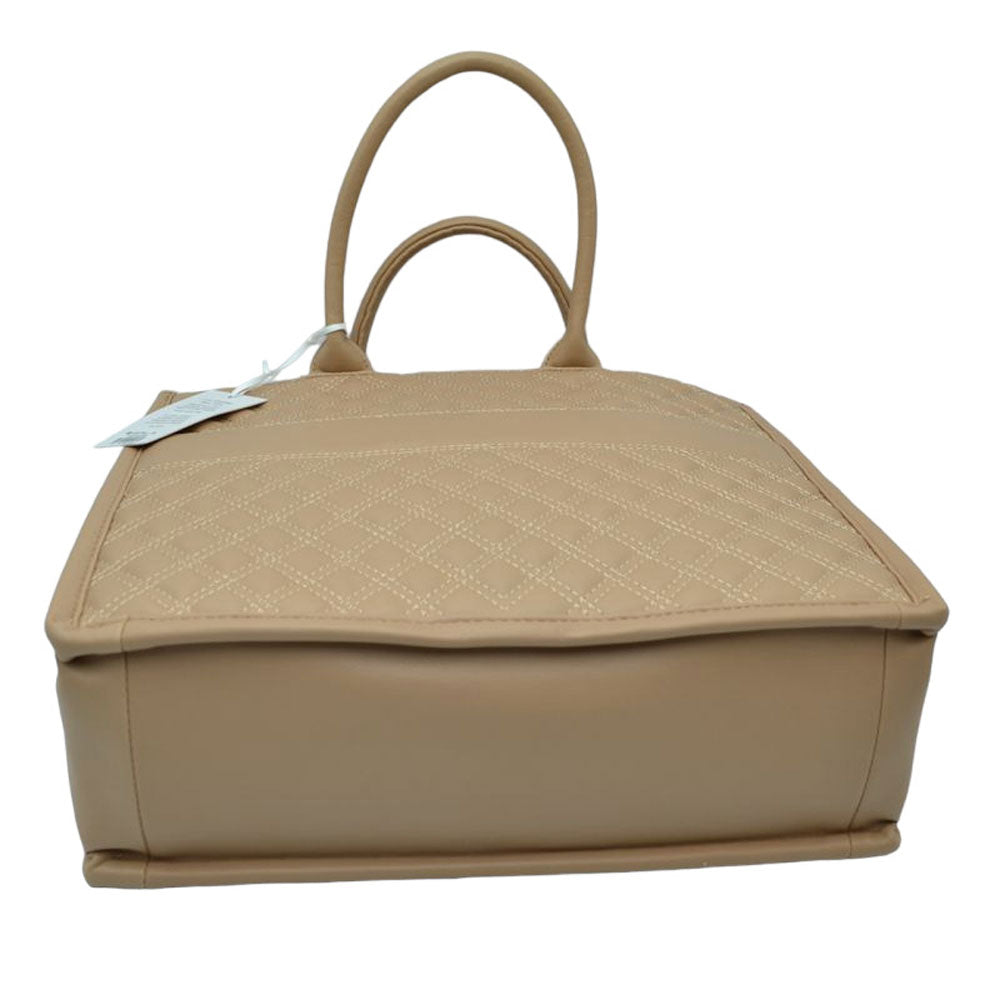 Light Tan This Quilted Fashion Satchel Tote Bag is the perfect fashion accessory for everyday life. Composed of high-quality quilted cotton, this bag is lightweight yet durable. The spacious interior and multiple pockets provide ample storage for all your essentials. This bag adds a touch of sophistication to any outfit.