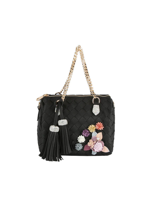Shoulder Bag with Matching Removable Zipper Pouch - Black - Shoulder Bag