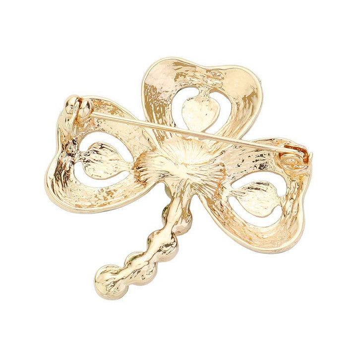 Lacquered Clover Pin Brooch. This elegant Lacquered Clover adds a touch of sophistication to any outfit. Handcrafted with a glossy finish, it is the perfect accessory to elevate your style. 100% nickel-free, it is safe for even the most sensitive skin. Add a touch of luck and charm to your wardrobe with this beautifully designed brooch.