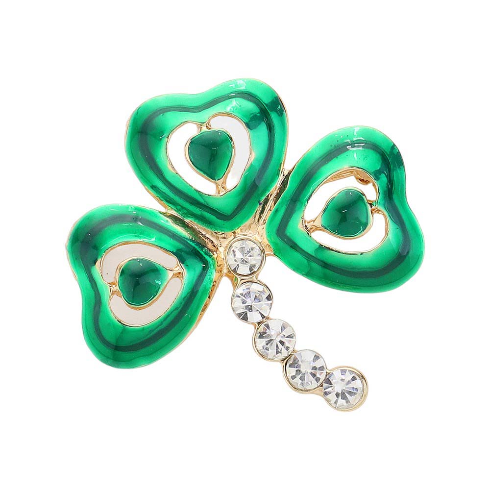 Lacquered Clover Pin Brooch. This elegant Lacquered Clover adds a touch of sophistication to any outfit. Handcrafted with a glossy finish, it is the perfect accessory to elevate your style. 100% nickel-free, it is safe for even the most sensitive skin. Add a touch of luck and charm to your wardrobe with this beautifully designed brooch.