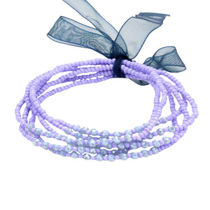 Lavender Beaded Stretch Wrap Bracelet, these beaded stretch bracelets are easy to put on, and take off and so comfortable for daily wear. Pair these with a T-shirt and jeans and you are good to go. It will be your new favorite go-to accessory. 